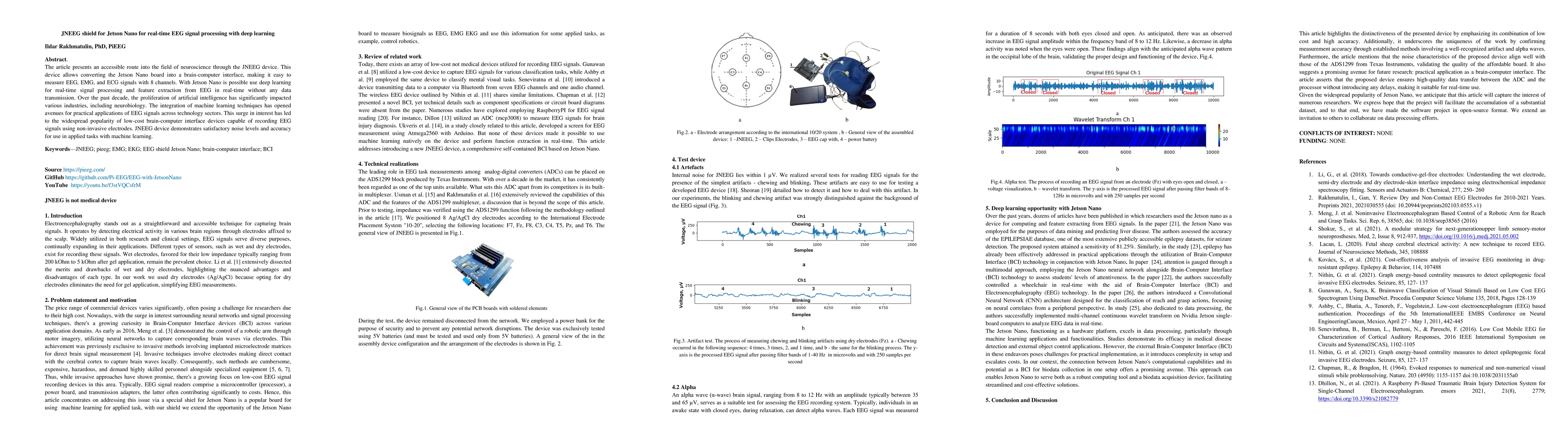 Thumbnail for JNEEG shield for Jetson Nano for real-time EEG signal processing with
  deep learning
