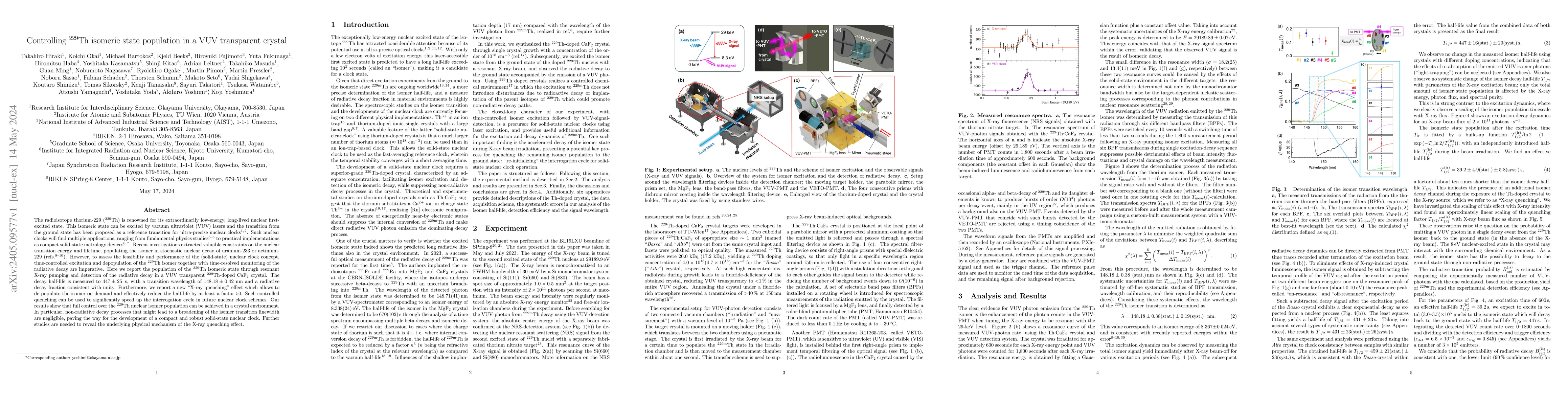 Thumbnail for Controlling $^{229}$Th isomeric state population in a VUV transparent
  crystal