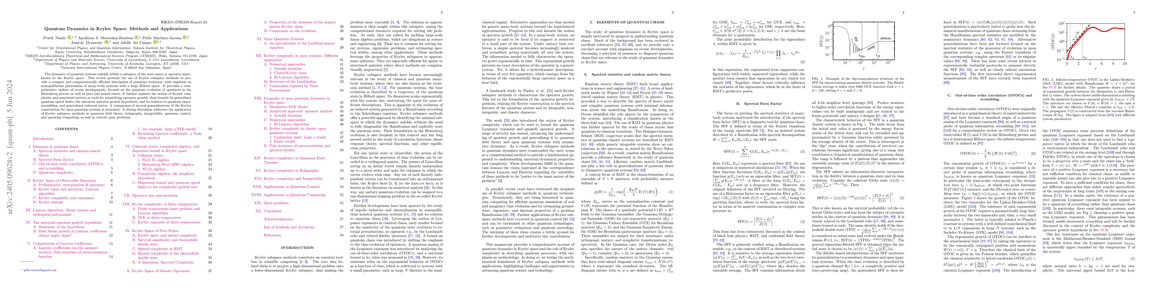 Thumbnail for Quantum Dynamics in Krylov Space: Methods and Applications
