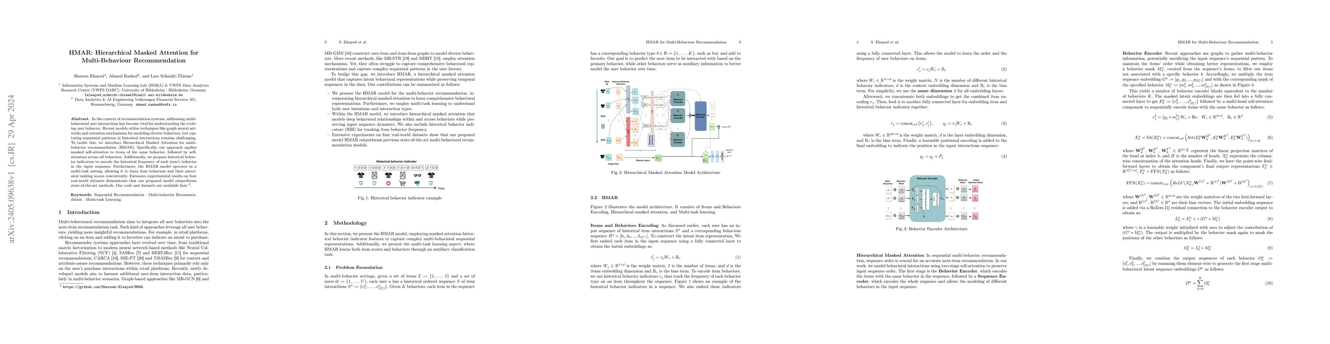 Thumbnail for HMAR: Hierarchical Masked Attention for Multi-Behaviour Recommendation