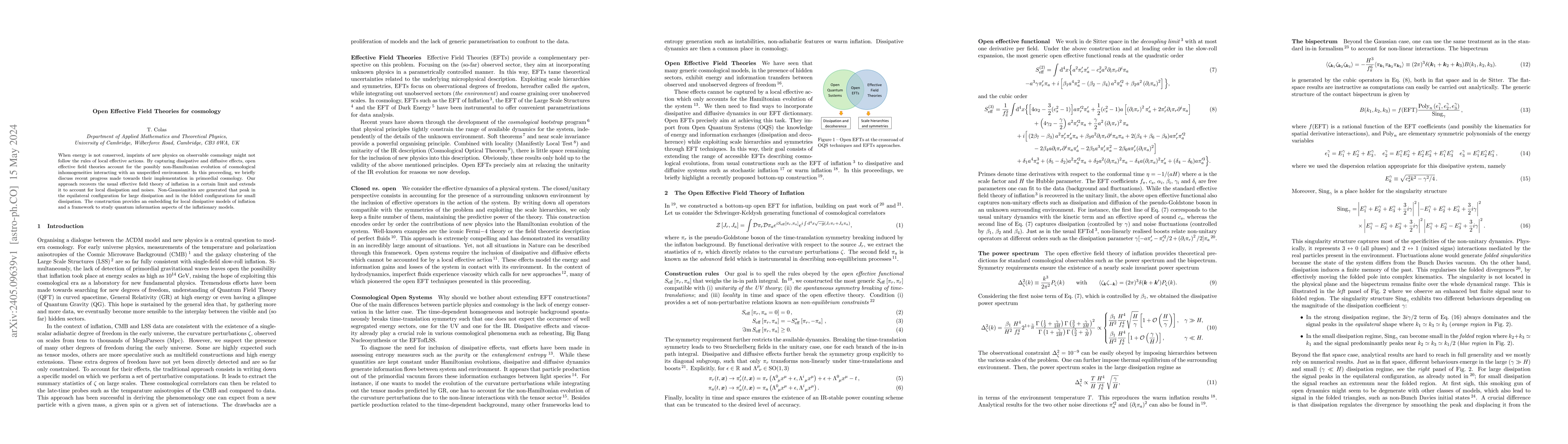Thumbnail for Open Effective Field Theories for cosmology