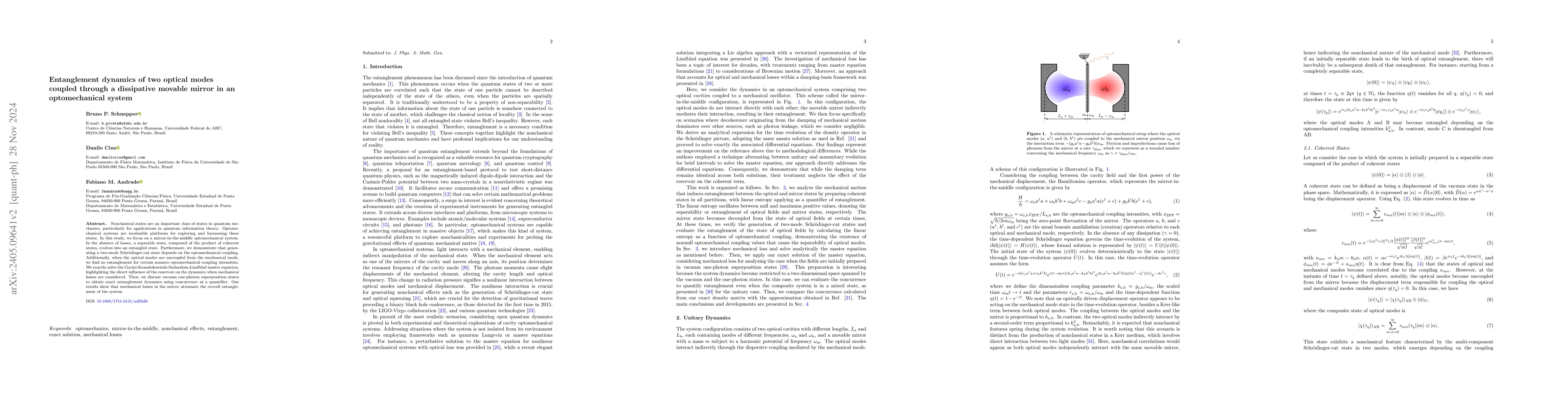 Thumbnail for Entanglement dynamics of two modes coupled through a dissipative movable
  mirror in an optomechanical system