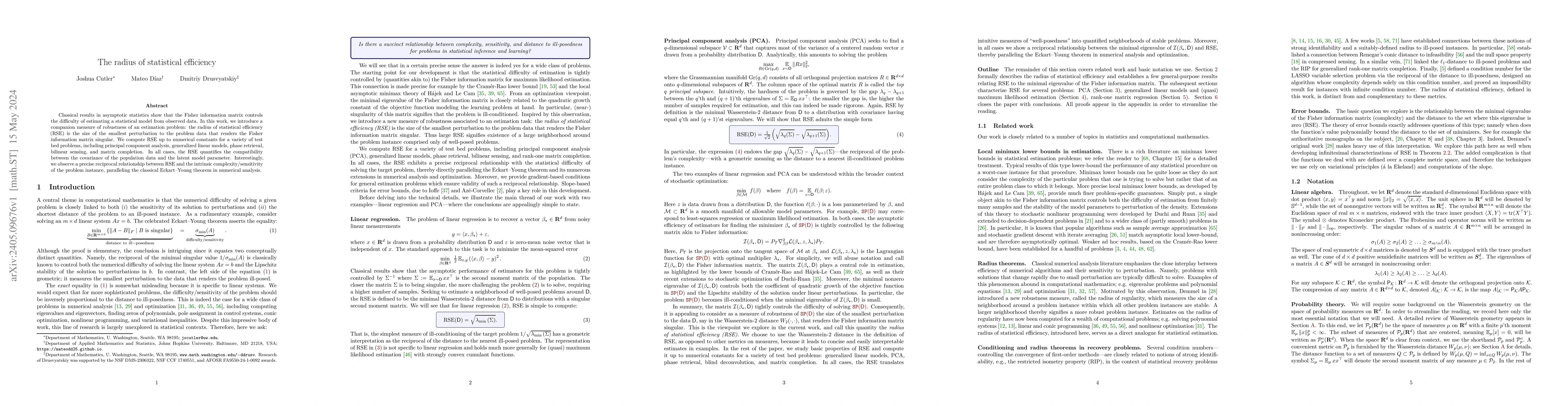 Thumbnail for The radius of statistical efficiency