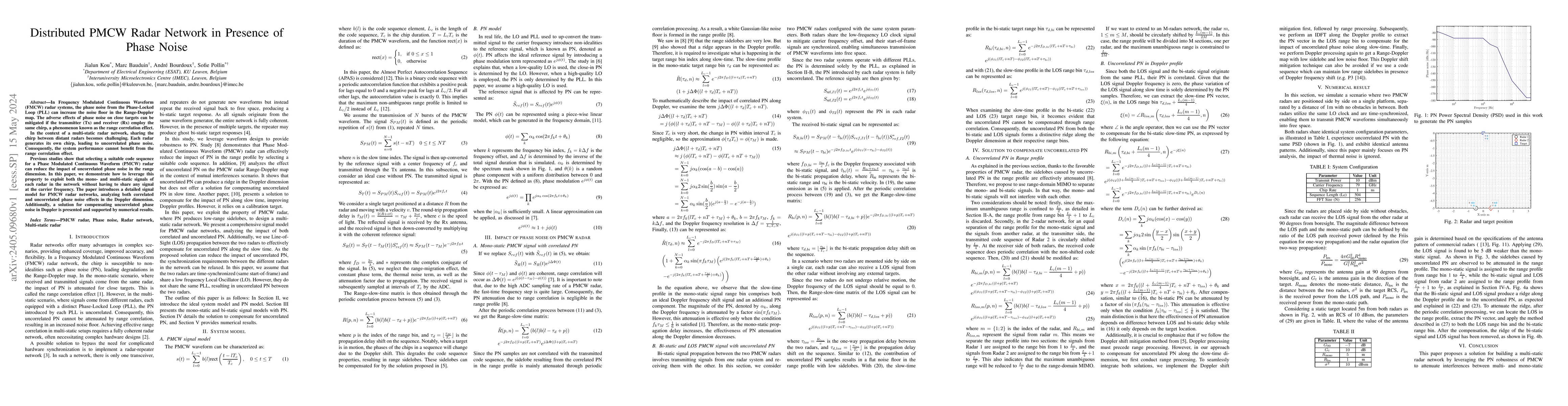 Thumbnail for Distributed PMCW Radar Network in Presence of Phase Noise