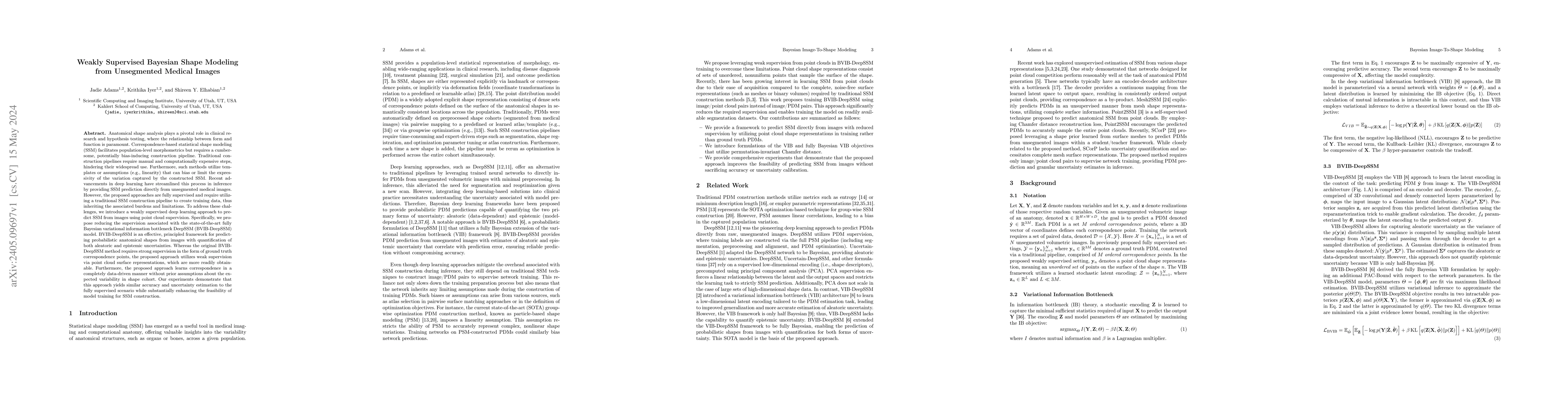 Thumbnail for Weakly Supervised Bayesian Shape Modeling from Unsegmented Medical
  Images