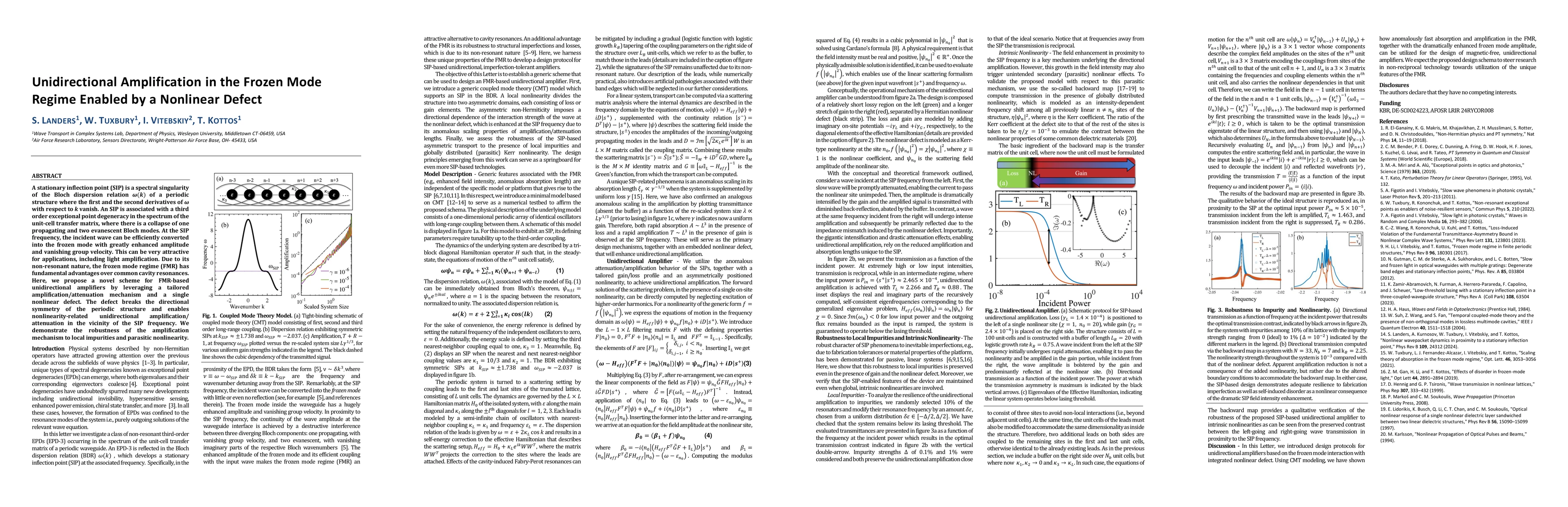 Thumbnail for Unidirectional Amplification in the Frozen Mode Regime Enabled by a
  Nonlinear Defect