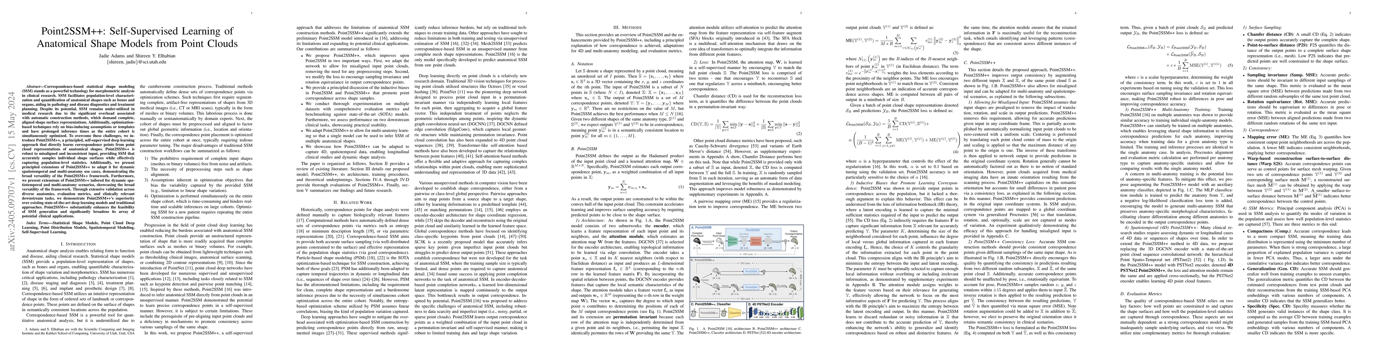 Thumbnail for Point2SSM++: Self-Supervised Learning of Anatomical Shape Models from
  Point Clouds