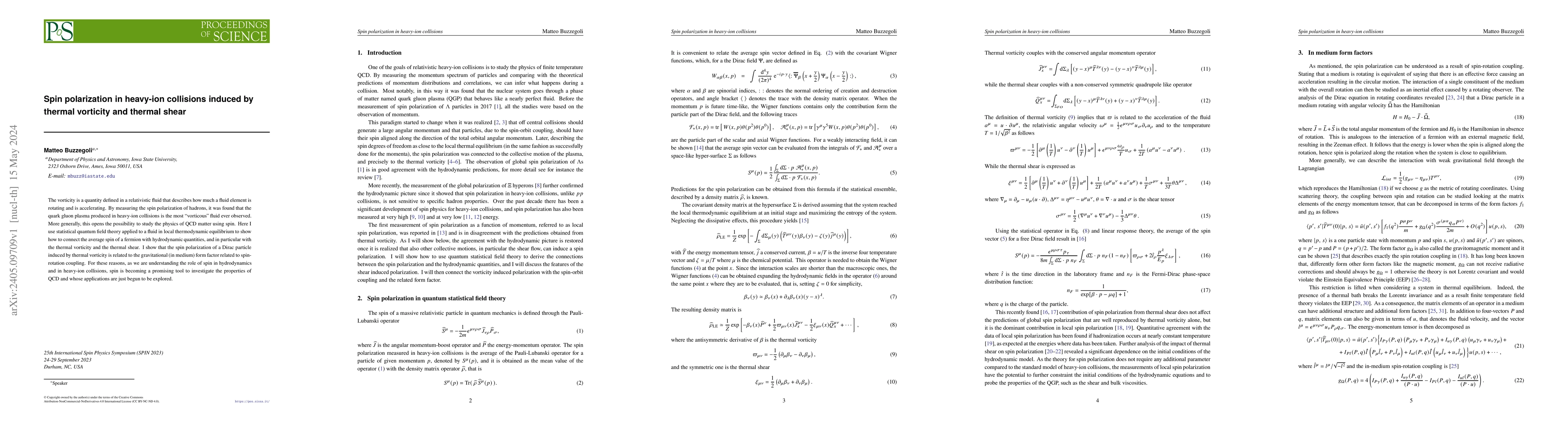 Thumbnail for Spin polarization in heavy-ion collisions induced by thermal vorticity
  and thermal shear