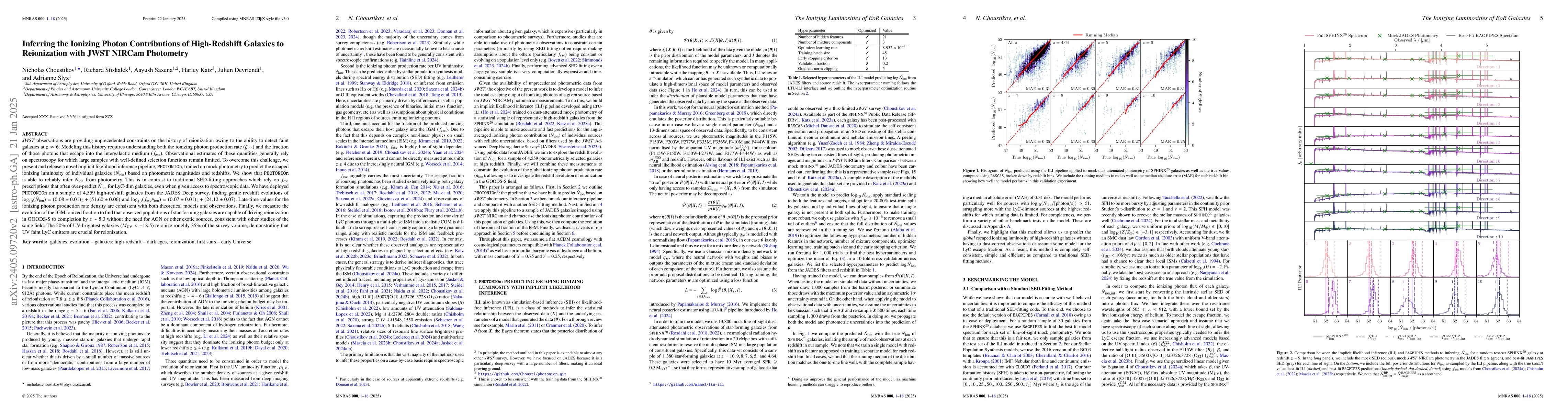 Thumbnail for Inferring the Ionizing Photon Contributions of High-Redshift Galaxies to
  Reionization with JWST NIRCam Photometry