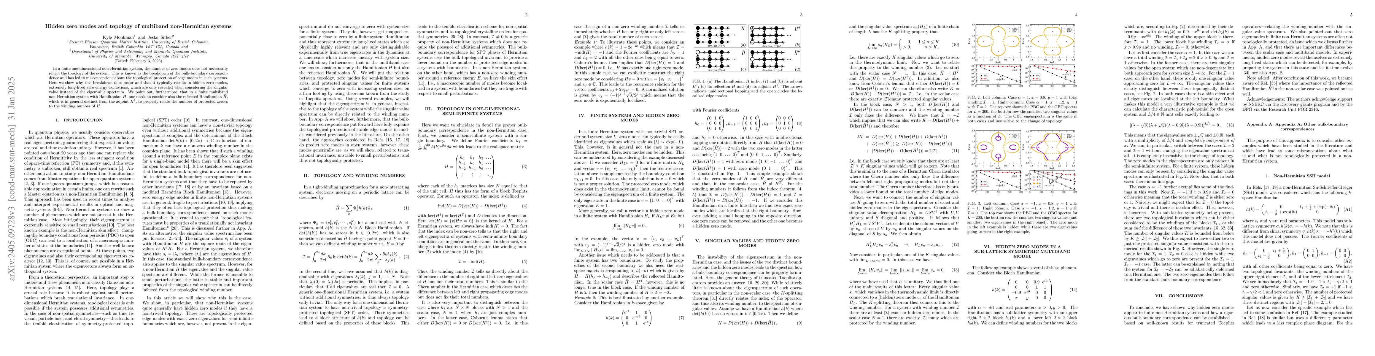 Thumbnail for Hidden zero modes and topology of multiband non-Hermitian systems