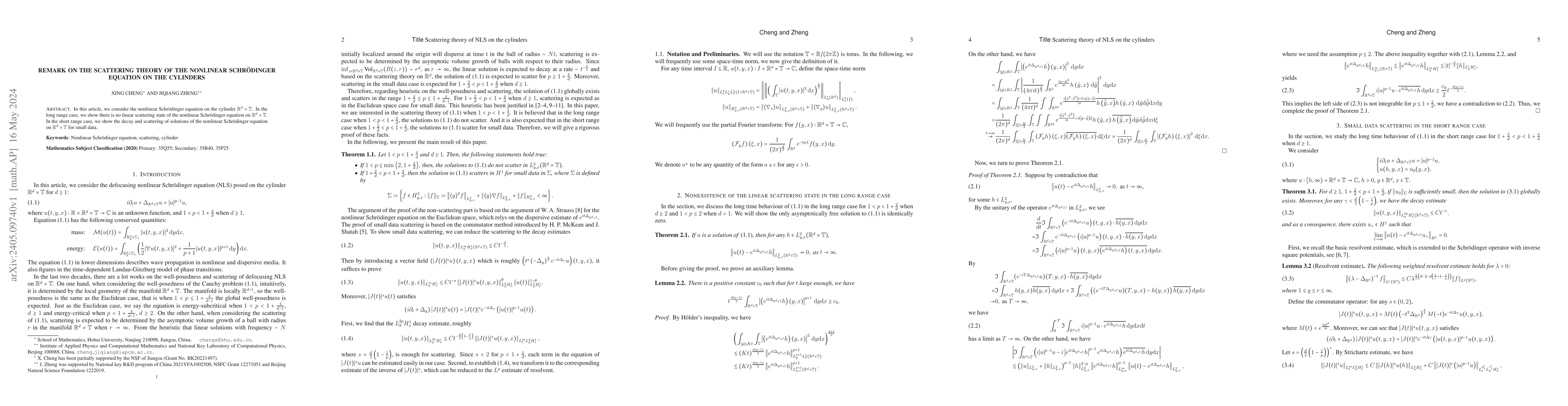 Thumbnail for Remark on the scattering theory of the nonlinear Schr\"odinger equation
  on the cylinders