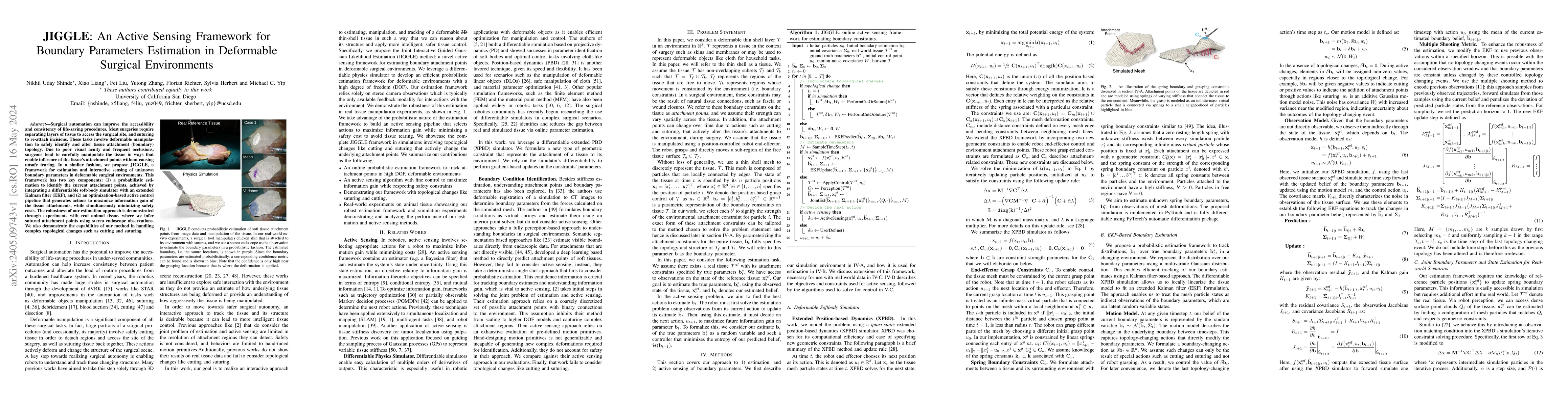 Thumbnail for JIGGLE: An Active Sensing Framework for Boundary Parameters Estimation
  in Deformable Surgical Environments