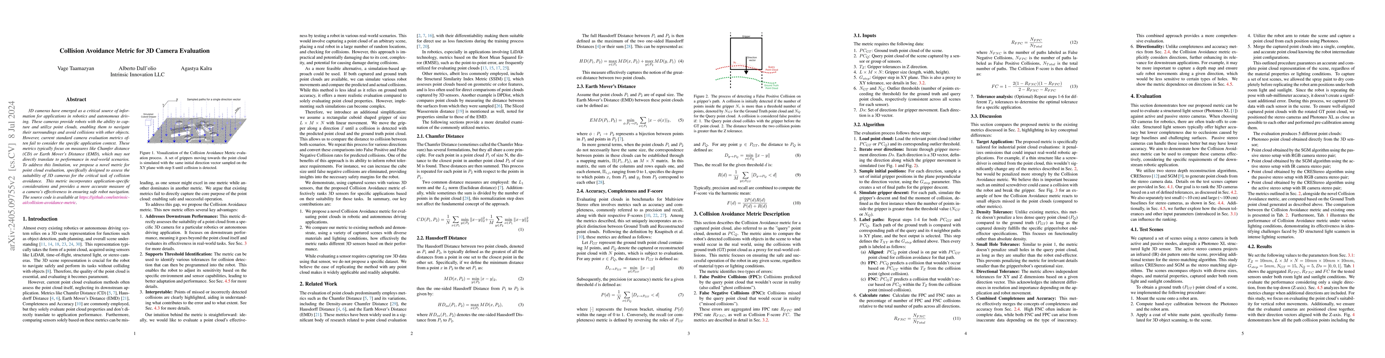Thumbnail for Collision Avoidance Metric for 3D Camera Evaluation