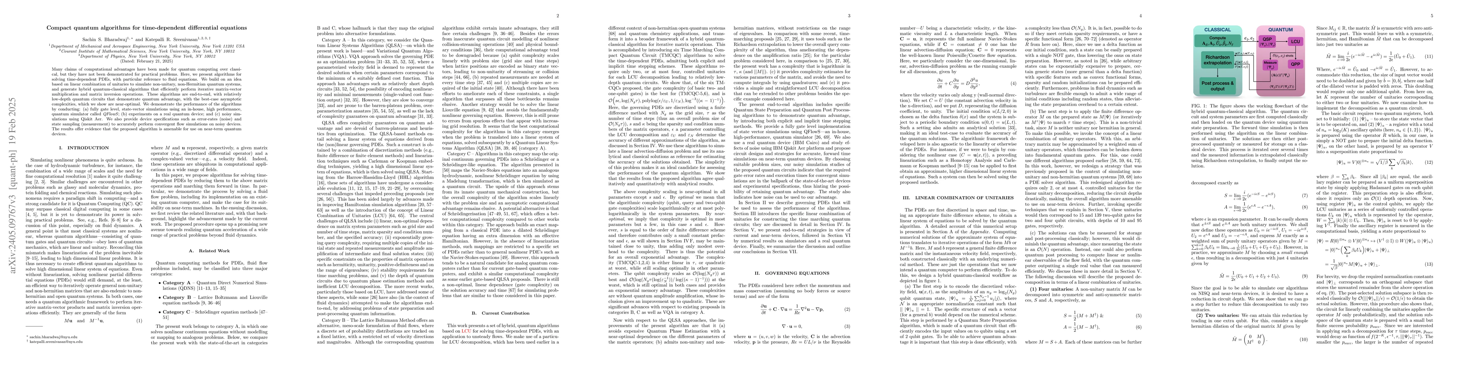 Thumbnail for Compact quantum algorithms that can potentially maintain quantum
  advantage for solving time-dependent differential equations
