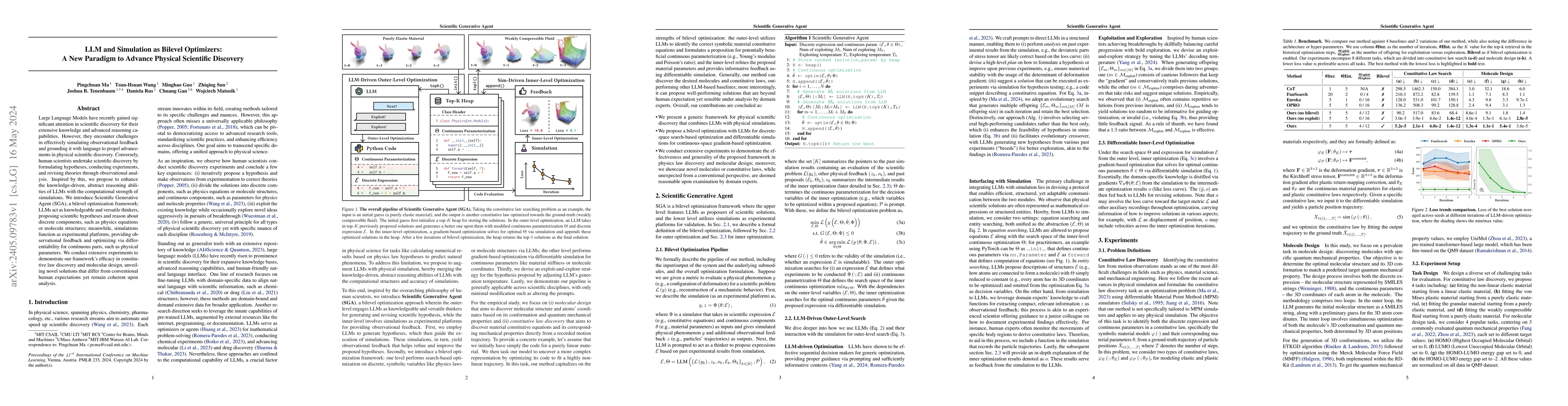 Thumbnail for LLM and Simulation as Bilevel Optimizers: A New Paradigm to Advance
  Physical Scientific Discovery