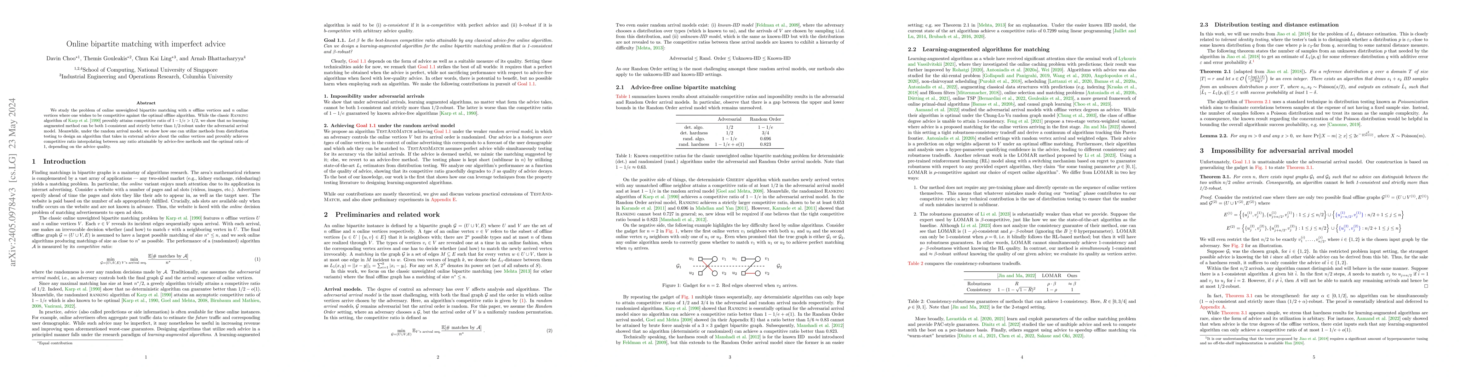 Thumbnail for Online bipartite matching with imperfect advice