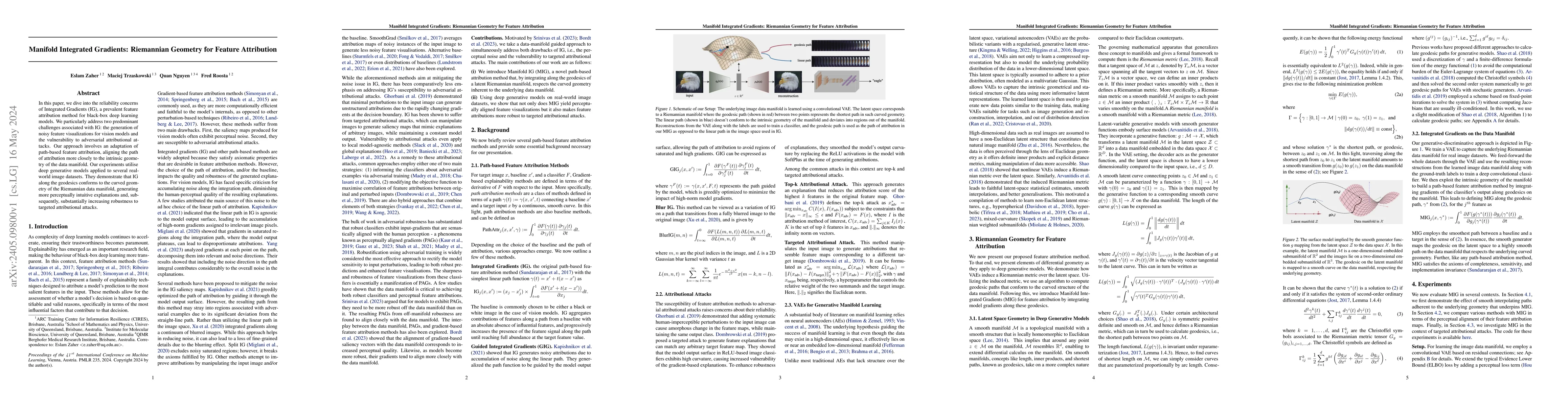Thumbnail for Manifold Integrated Gradients: Riemannian Geometry for Feature
  Attribution