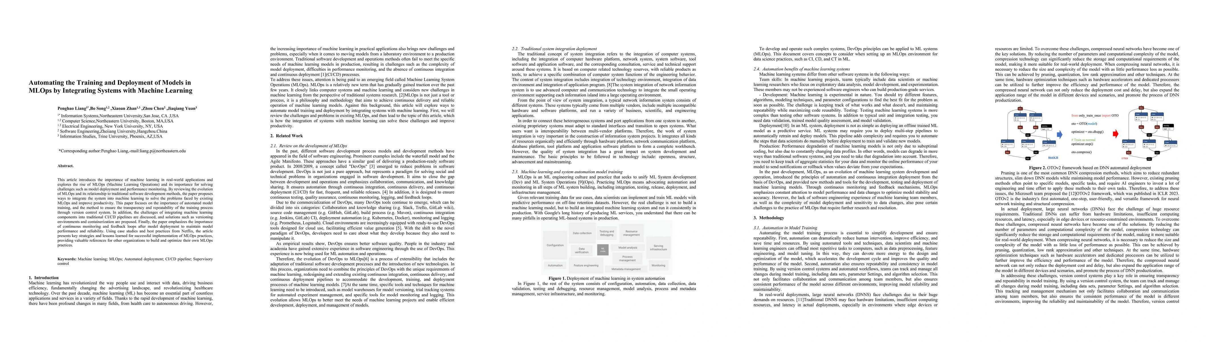 Thumbnail for Automating the Training and Deployment of Models in MLOps by Integrating
  Systems with Machine Learning