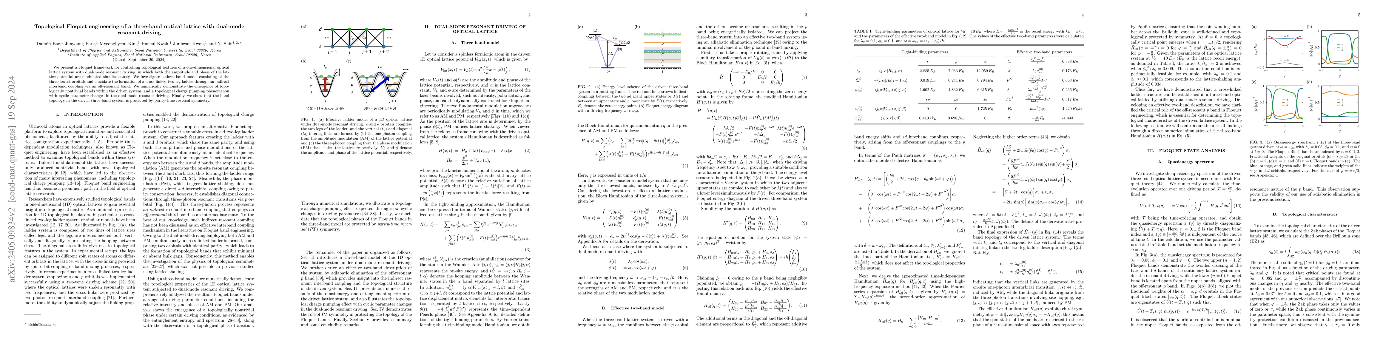 Thumbnail for Topological Floquet engineering of a three-band optical lattice with
  dual-mode resonant driving