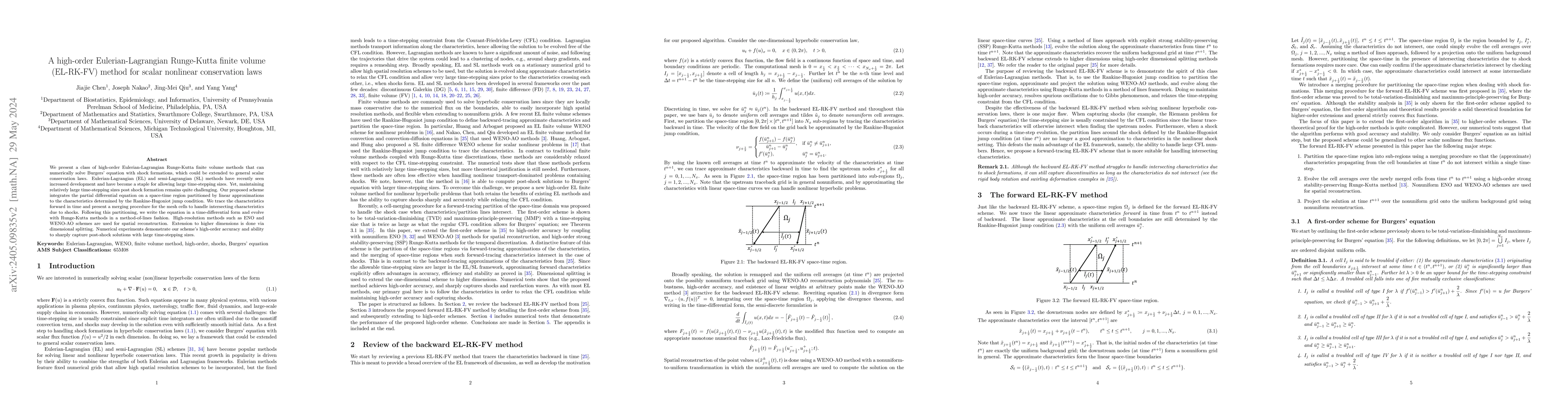 Thumbnail for A high-order Eulerian-Lagrangian Runge-Kutta finite volume (EL-RK-FV)
  method for scalar nonlinear conservation laws
