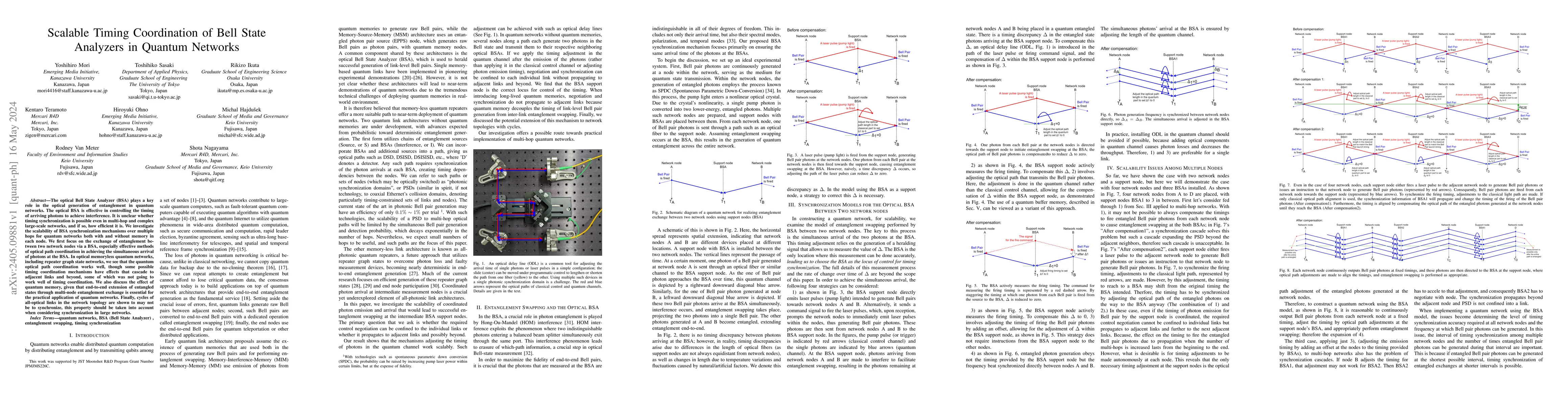 Thumbnail for Scalable Timing Coordination of Bell State Analyzers in Quantum Networks