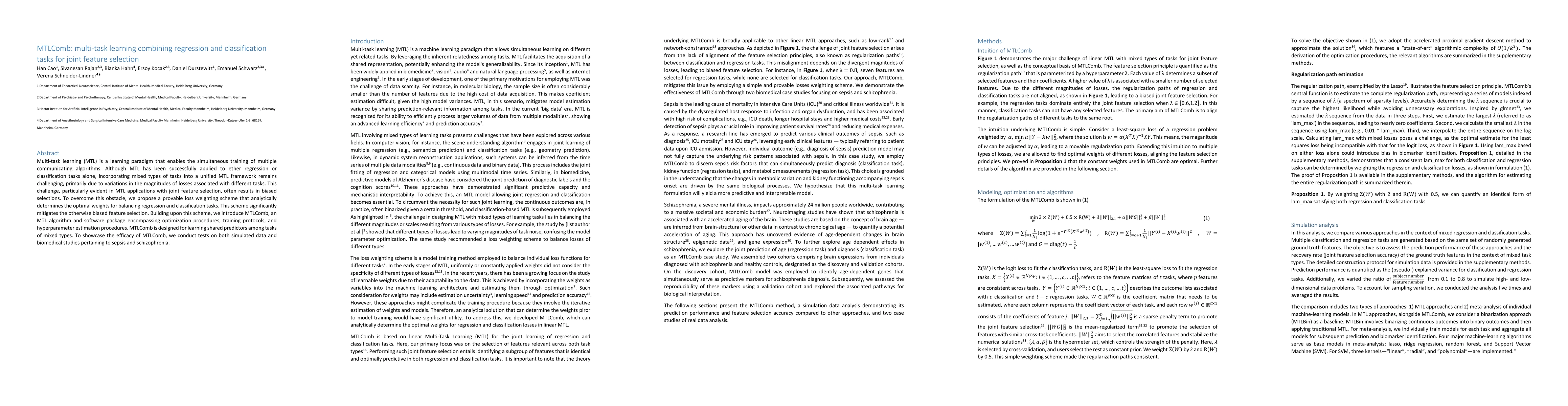 Thumbnail for MTLComb: multi-task learning combining regression and classification
  tasks for joint feature selection