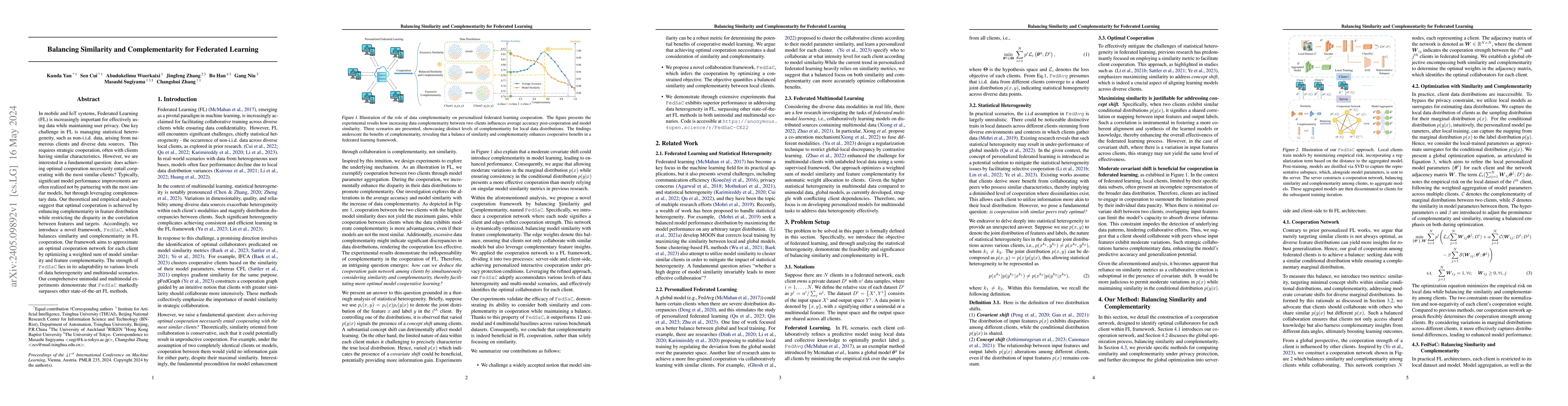 Thumbnail for Balancing Similarity and Complementarity for Federated Learning