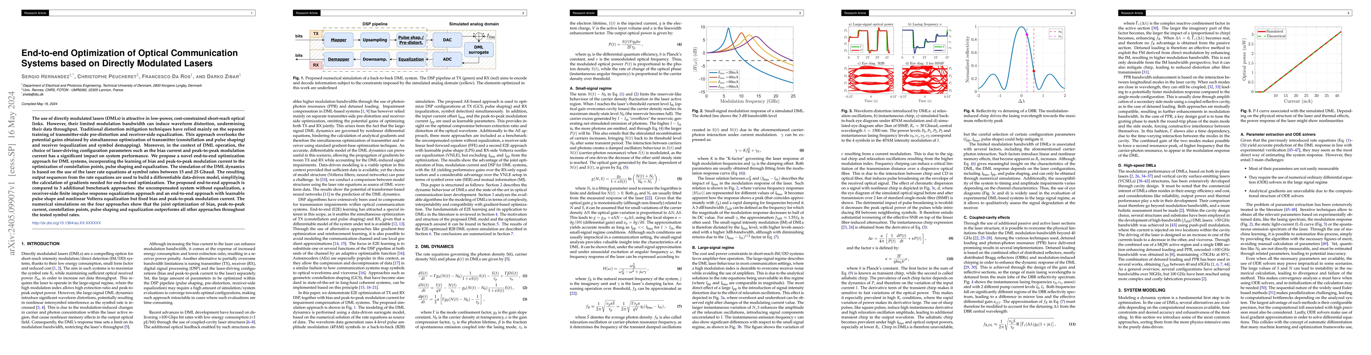 Thumbnail for End-to-end Optimization of Optical Communication Systems based on
  Directly Modulated Lasers