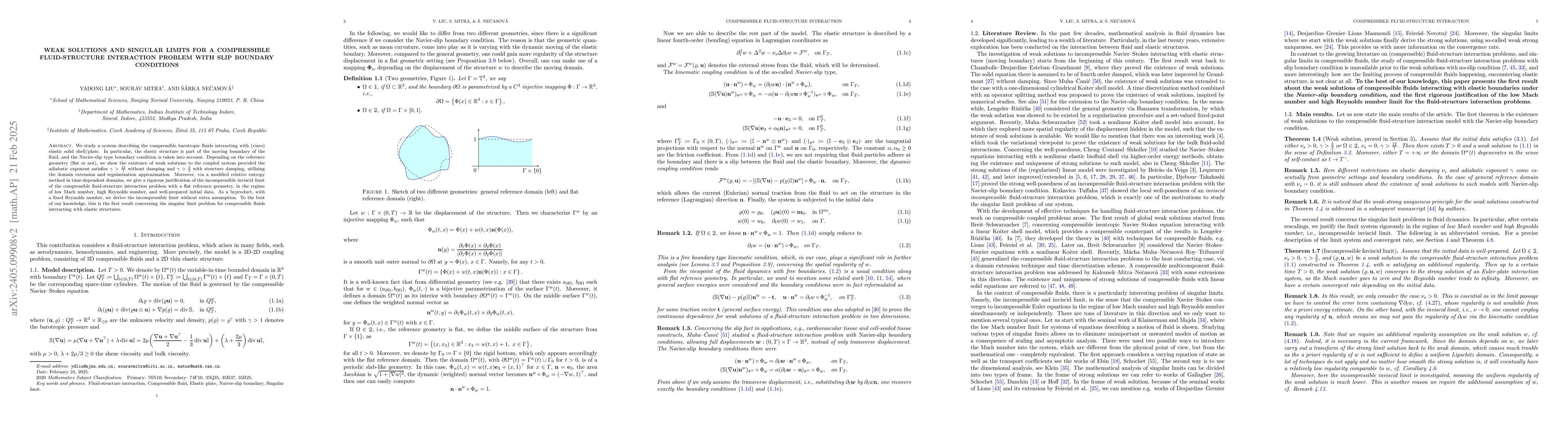 Thumbnail for On a compressible fluid-structure interaction problem with slip boundary
  conditions