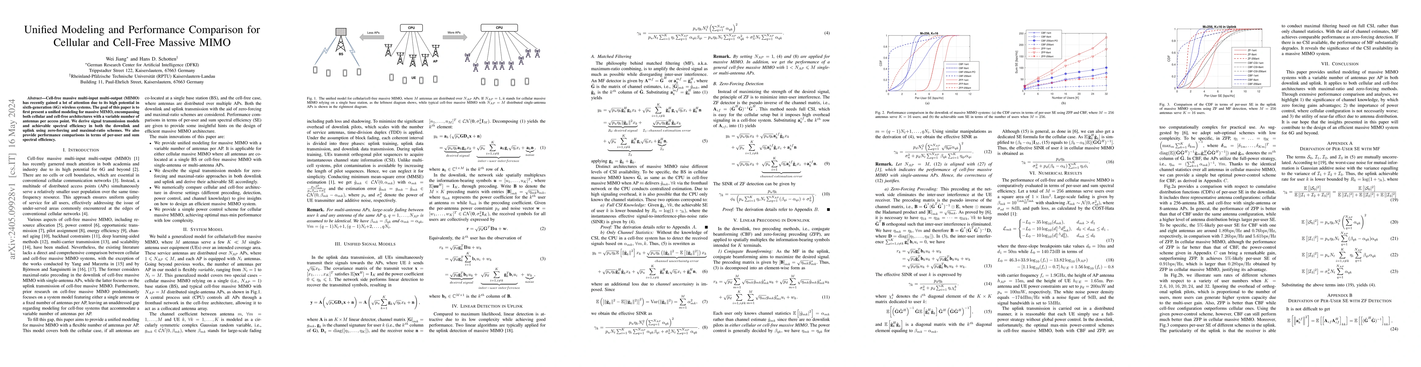 Thumbnail for Unified Modeling and Performance Comparison for Cellular and Cell-Free
  Massive MIMO