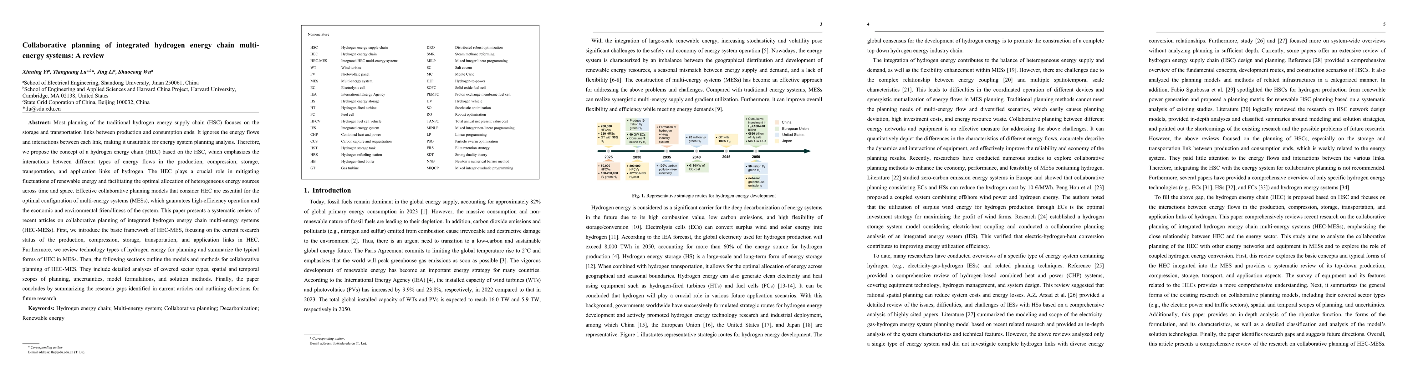 Thumbnail for Collaborative planning of integrated hydrogen energy chain multi-energy
  systems: A review
