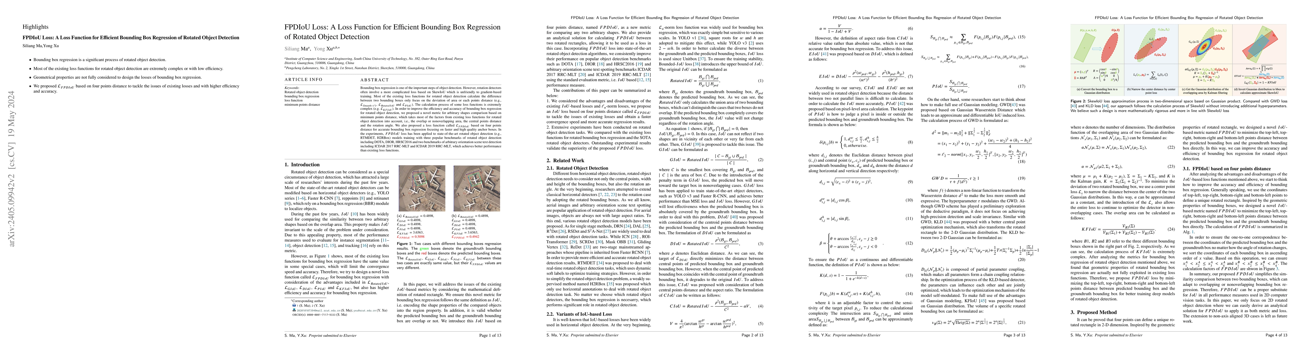 Thumbnail for FPDIoU Loss: A Loss Function for Efficient Bounding Box Regression of
  Rotated Object Detection