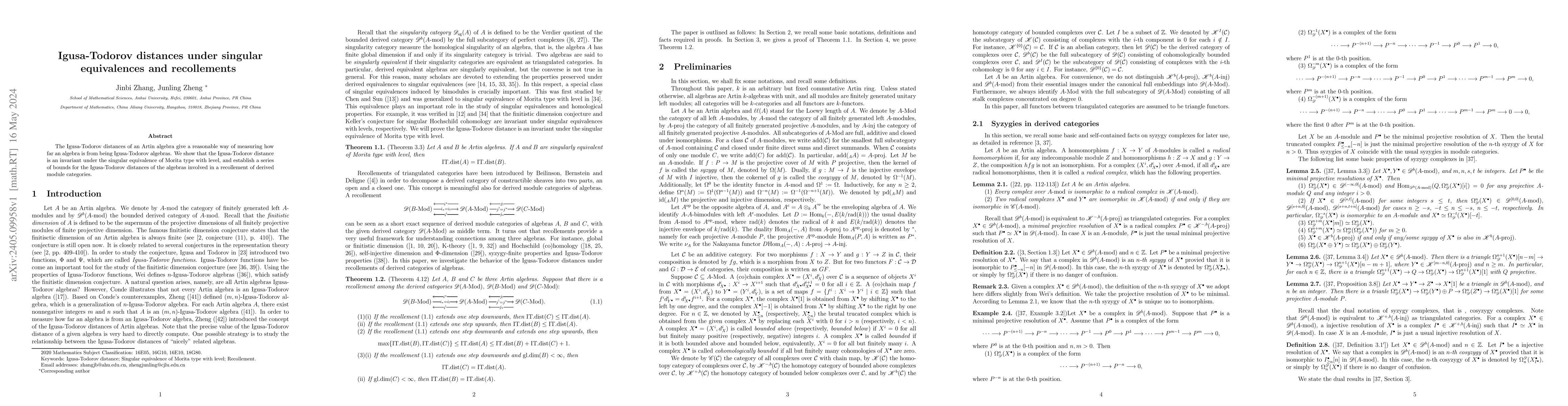 Thumbnail for Igusa-Todorov distances under singular equivalences and recollements