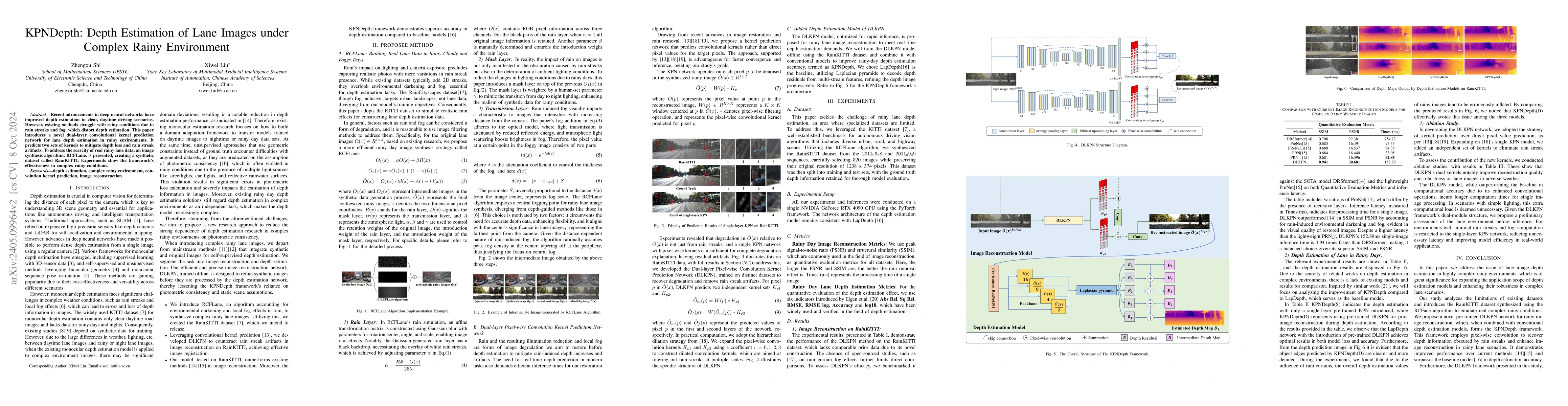 Thumbnail for KPNDepth: Depth Estimation of Lane Images under Complex Rainy
  Environment