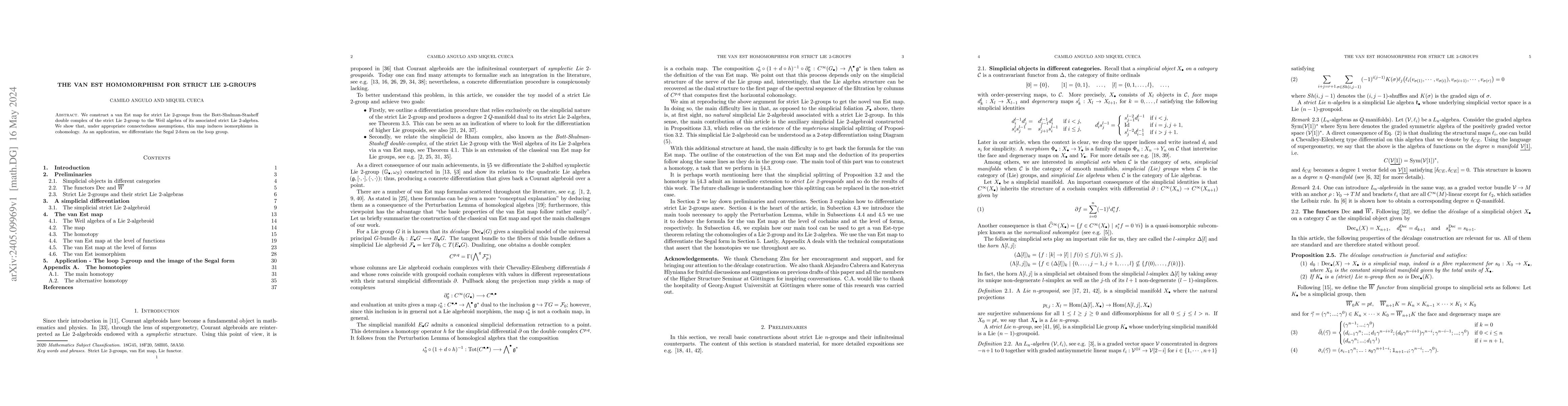 Thumbnail for The van Est homomorphism for strict Lie 2-groups