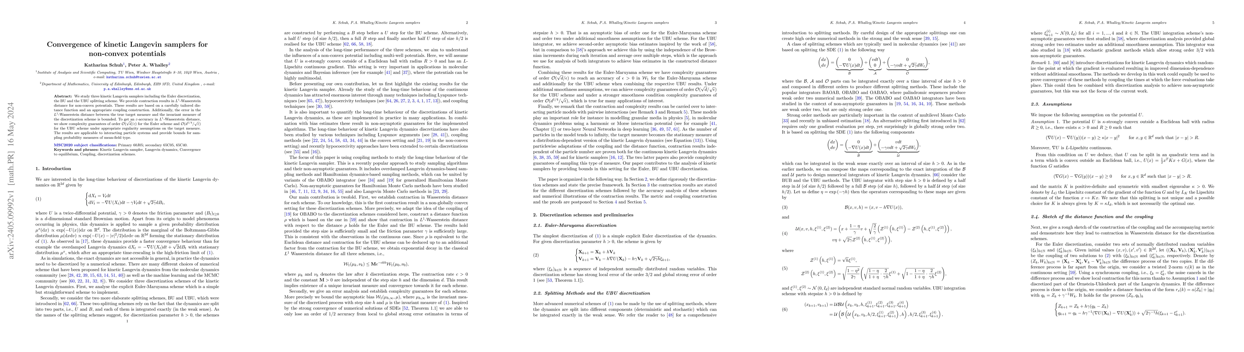 Thumbnail for Convergence of kinetic Langevin samplers for non-convex potentials