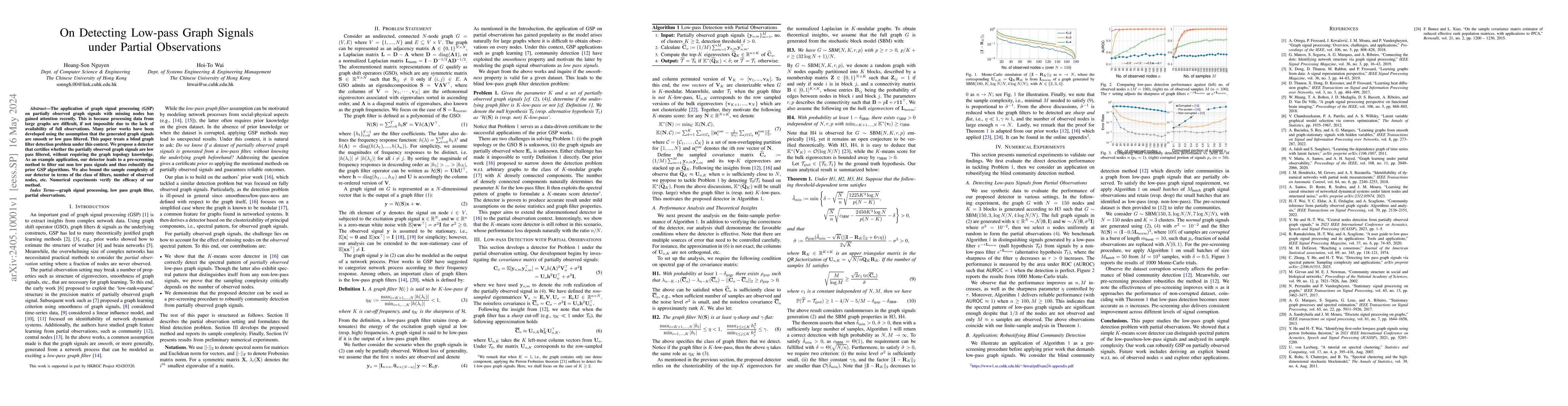 Thumbnail for On Detecting Low-pass Graph Signals under Partial Observations