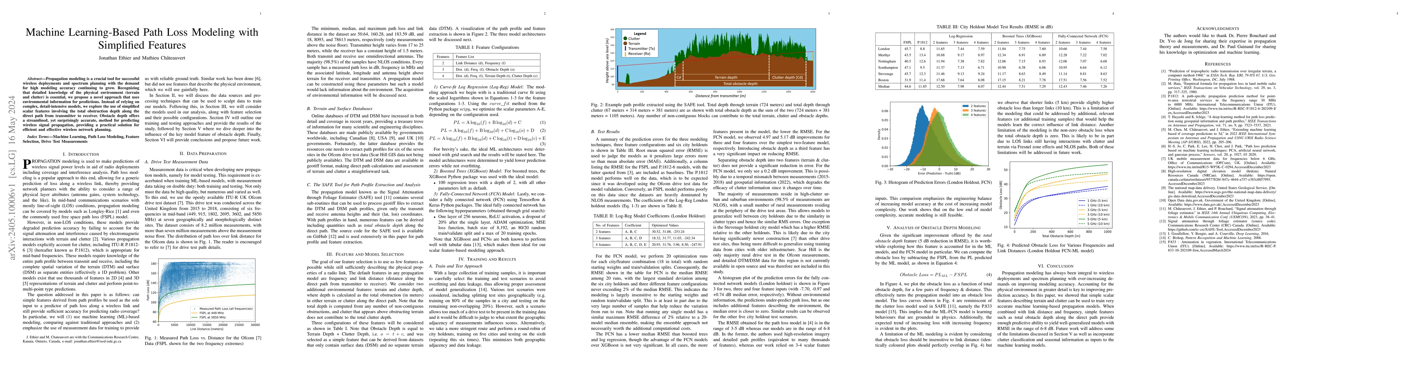 Thumbnail for Machine Learning-Based Path Loss Modeling with Simplified Features