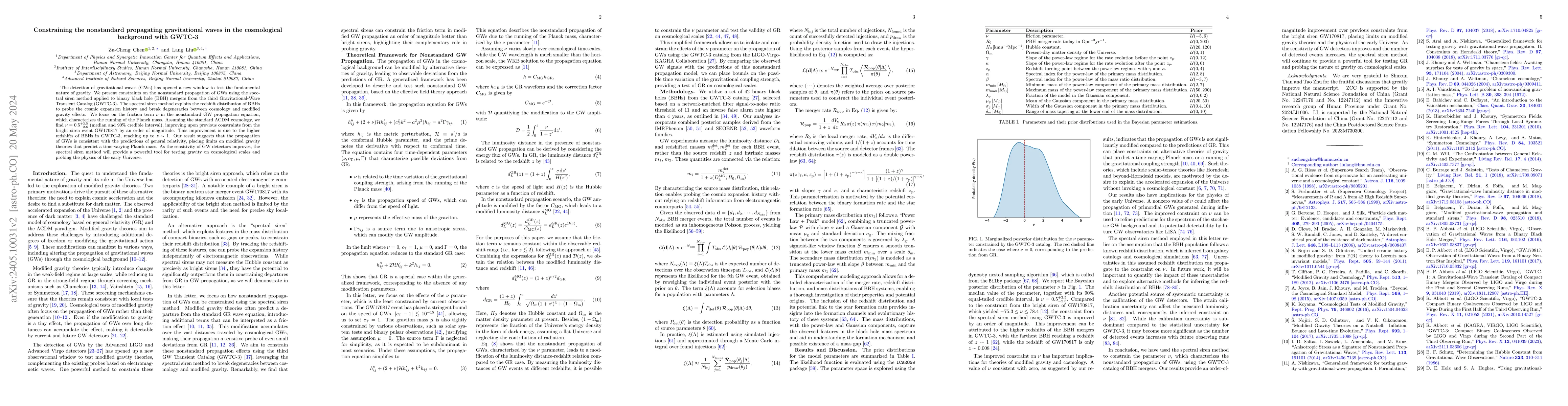 Thumbnail for Constraining the nonstandard propagating gravitational waves in the
  cosmological background with GWTC-3