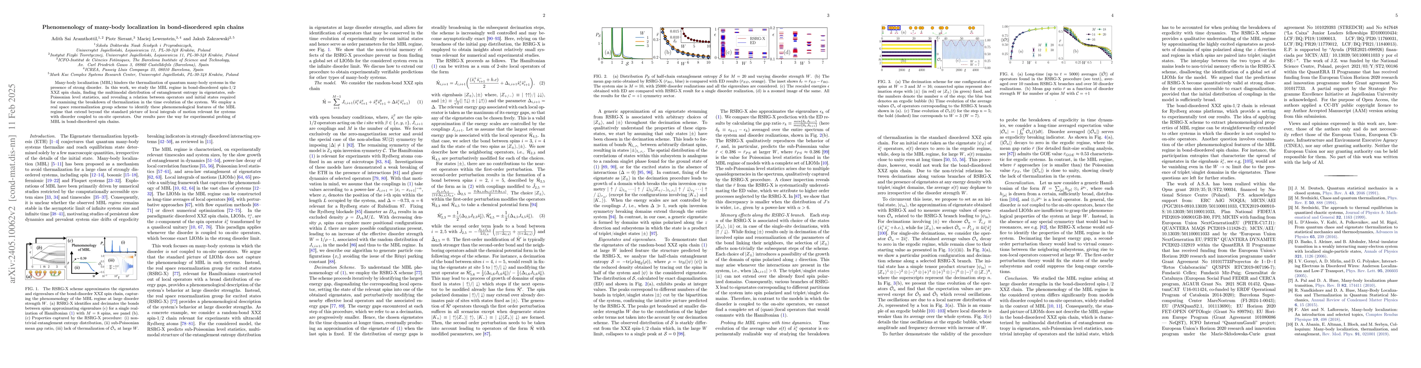 Thumbnail for Phenomenology of many-body localization in bond-disordered spin chains