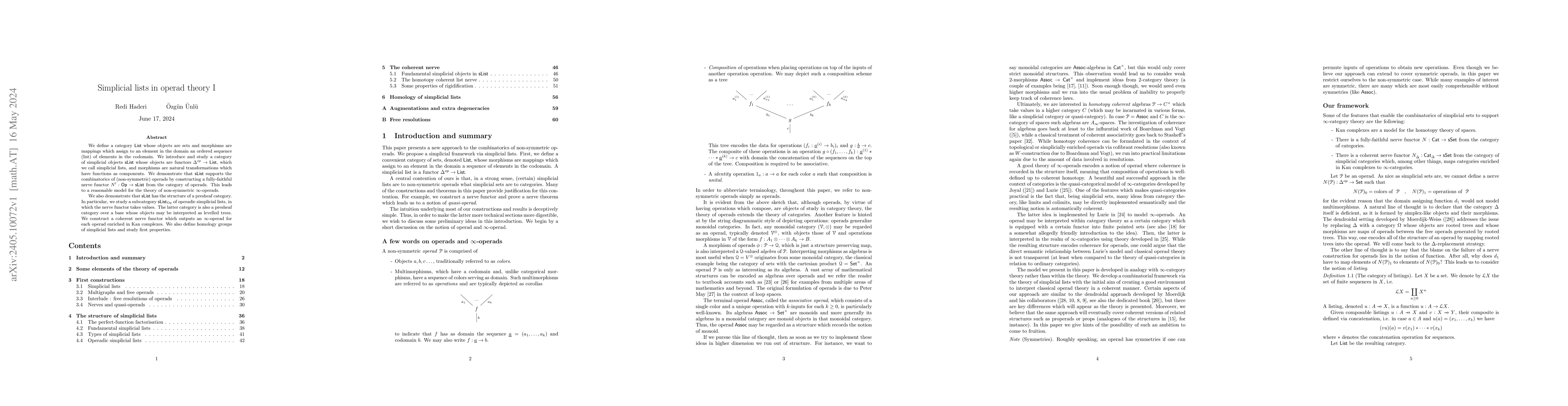 Thumbnail for Simplicial lists in operad theory I