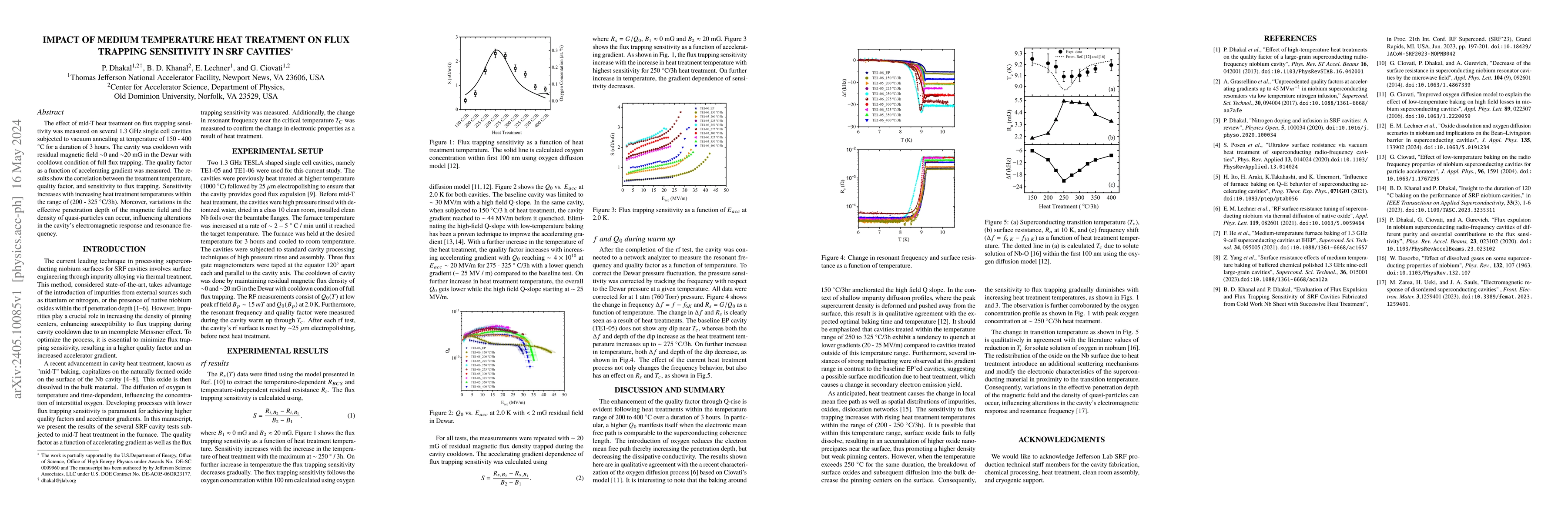Thumbnail for Impact of medium temperature heat treatment on flux trapping sensitivity
  in SRF cavities