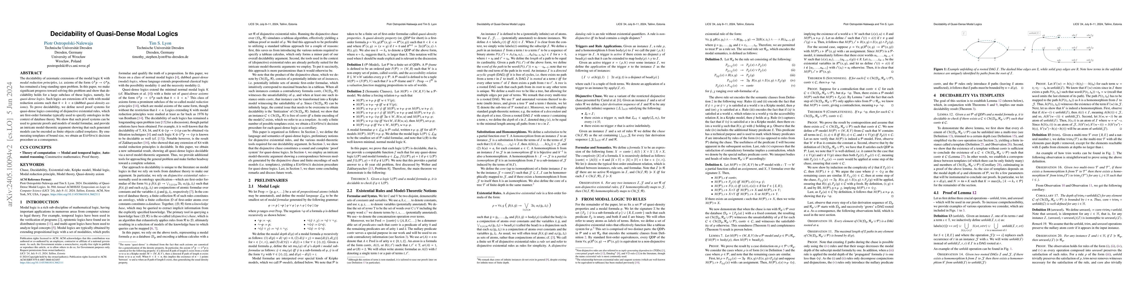Thumbnail for Decidability of Quasi-Dense Modal Logics