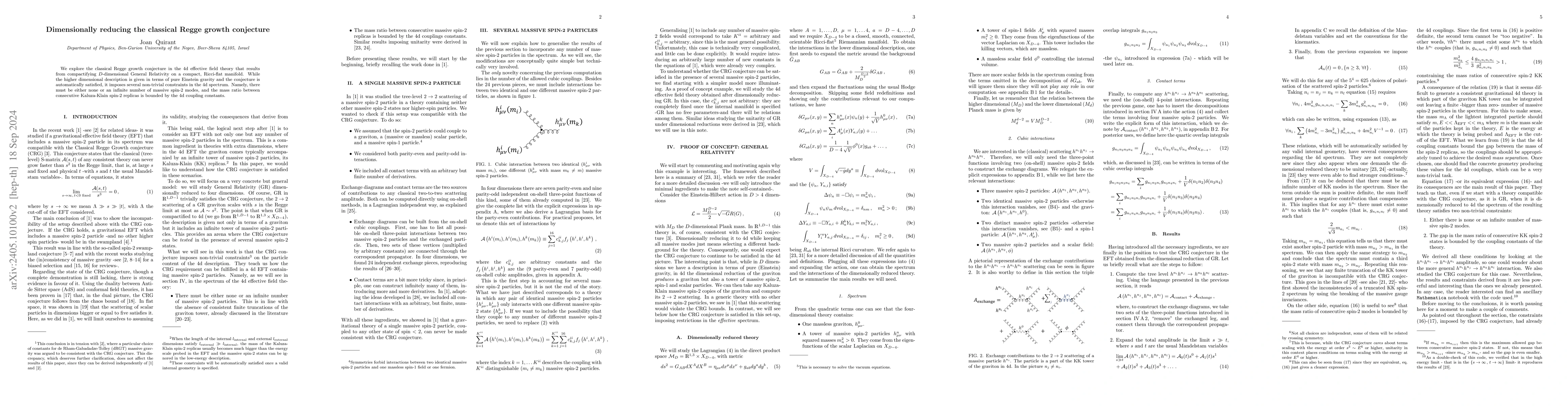 Thumbnail for Dimensionally reducing the Classical Regge Growth (CRG) conjecture