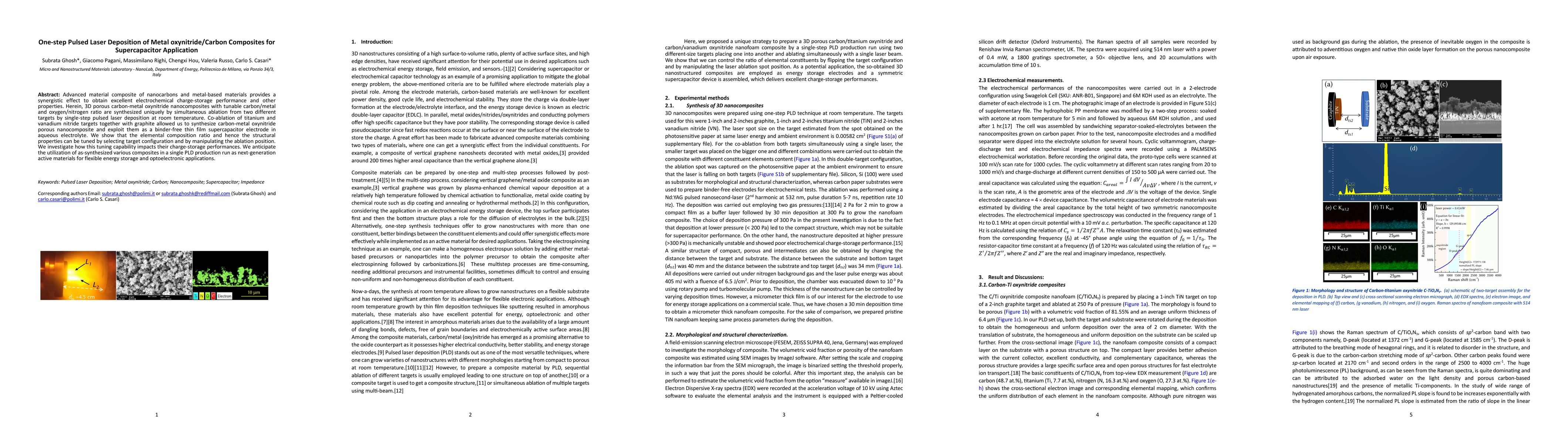 Thumbnail for One-step Pulsed Laser Deposition of Metal oxynitride/Carbon Composites
  for Supercapacitor Application