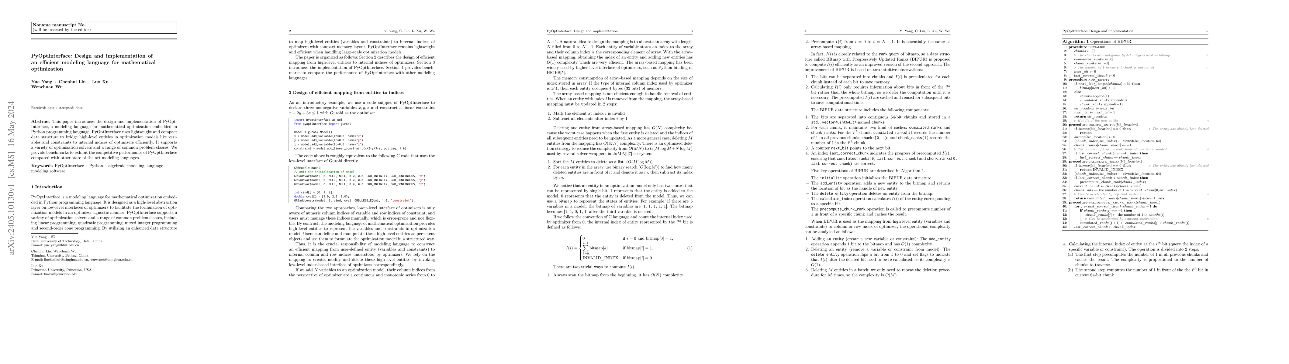 Thumbnail for PyOptInterface: Design and implementation of an efficient modeling
  language for mathematical optimization