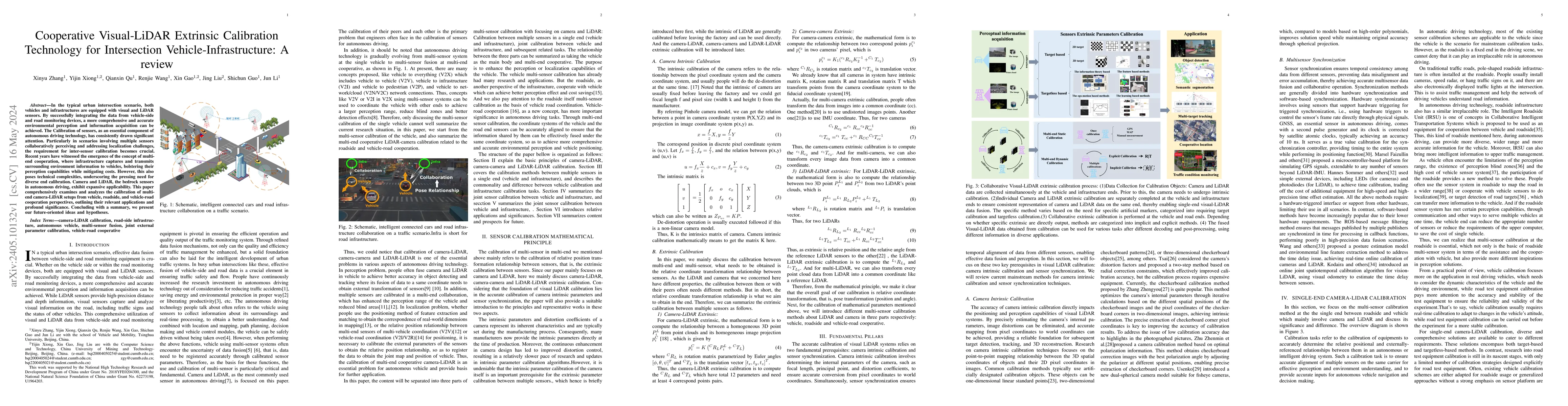 Thumbnail for Cooperative Visual-LiDAR Extrinsic Calibration Technology for
  Intersection Vehicle-Infrastructure: A review