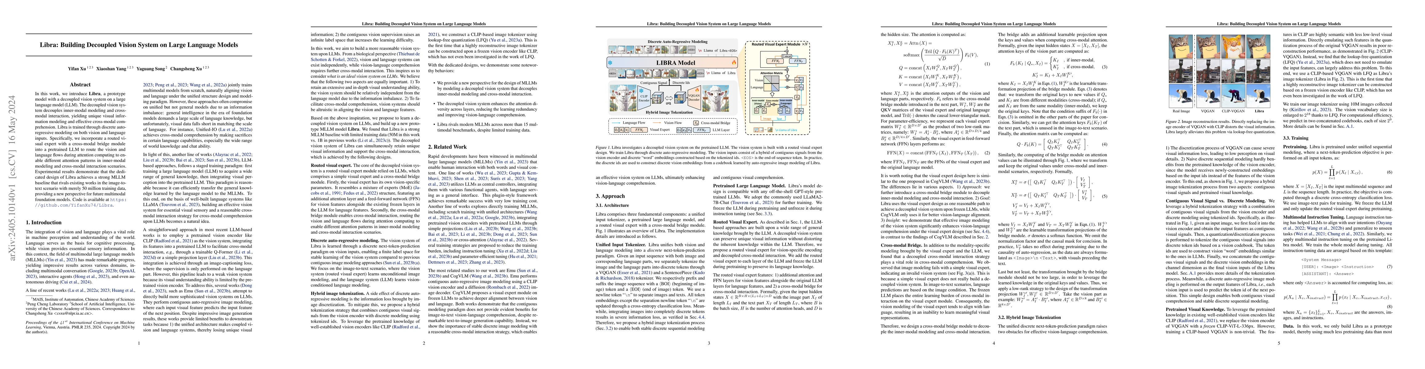 Thumbnail for Libra: Building Decoupled Vision System on Large Language Models