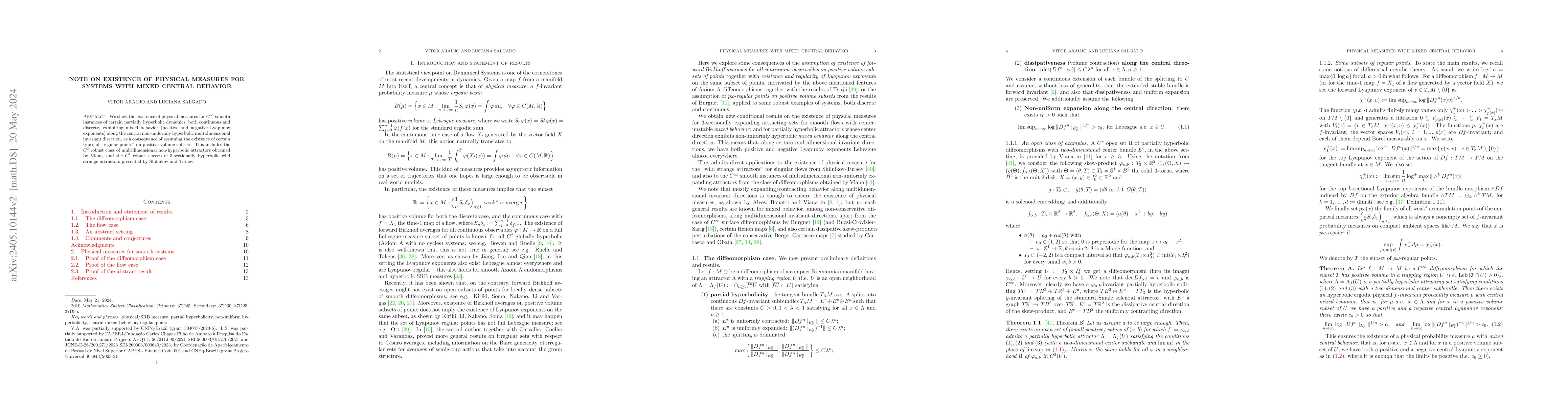 Thumbnail for Note on existence of physical measures for systems with mixed central
  behavior