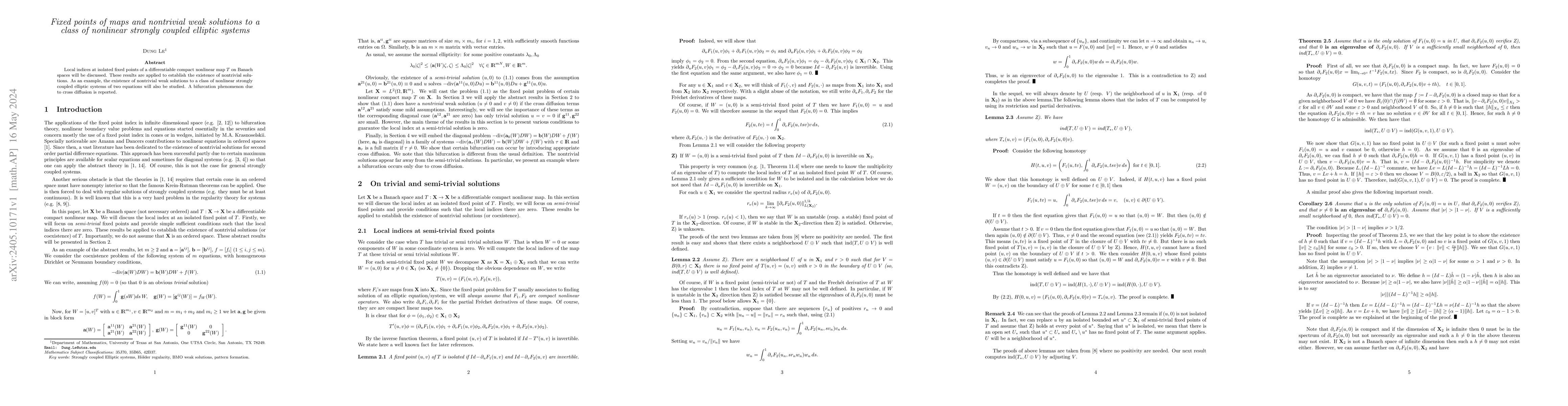 Thumbnail for Fixed points of maps and nontrivial weak solutions to a class of
  nonlinear strongly coupled elliptic systems